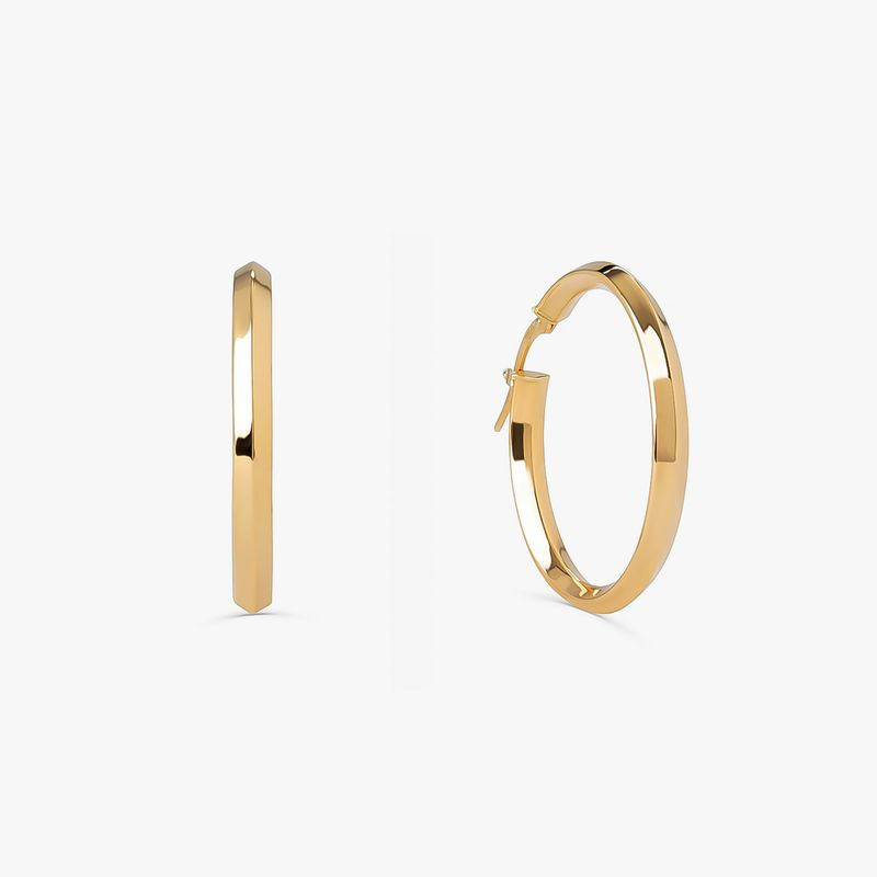 Brinco Argola em Ouro Amarelo 18k - 26.5 mm Brinco Argola em Ouro Amarelo 18k - 26.5 mm