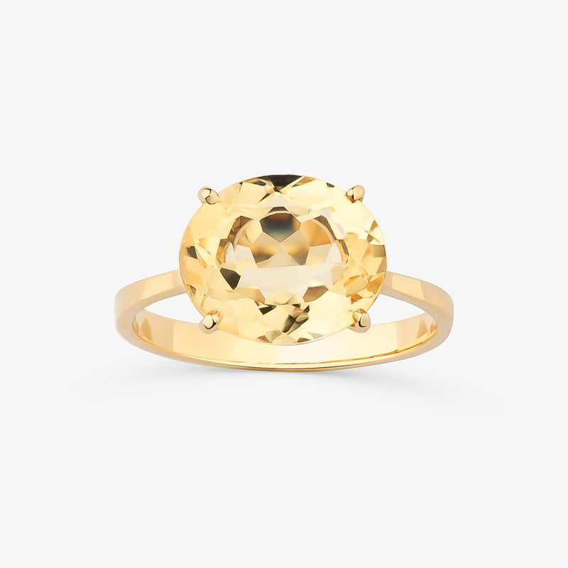 Anel com Citrino em Ouro Amarelo 18k Anel com Citrino em Ouro Amarelo 18k