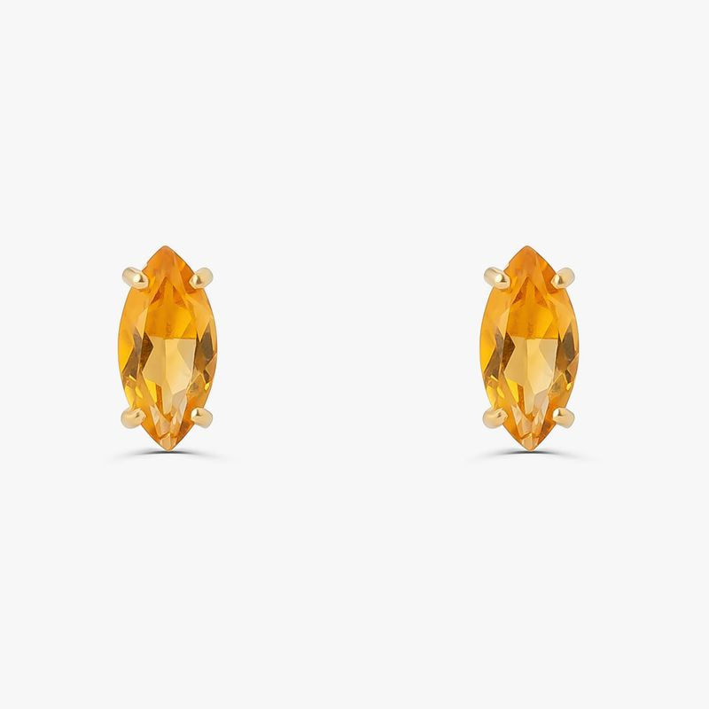 Brinco com Citrino em Ouro Amarelo 18k Brinco com Citrino em Ouro Amarelo 18k