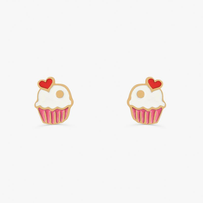 Brinco Cupcake em Ouro Amarelo 18k Brinco Cupcake em Ouro Amarelo 18k