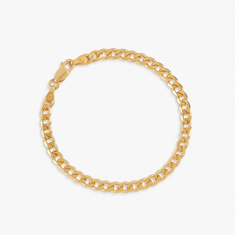 Pulseira Elos em Prata 925 com Banho de Ouro Amarelo 18k - 18 cm Pulseira Elos em Prata 925 com Banho de Ouro Amarelo 18k - 18 cm