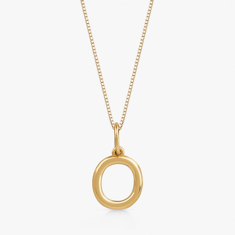 Pingente Letra O em Ouro Amarelo 18k Pingente Letra O em Ouro Amarelo 18k