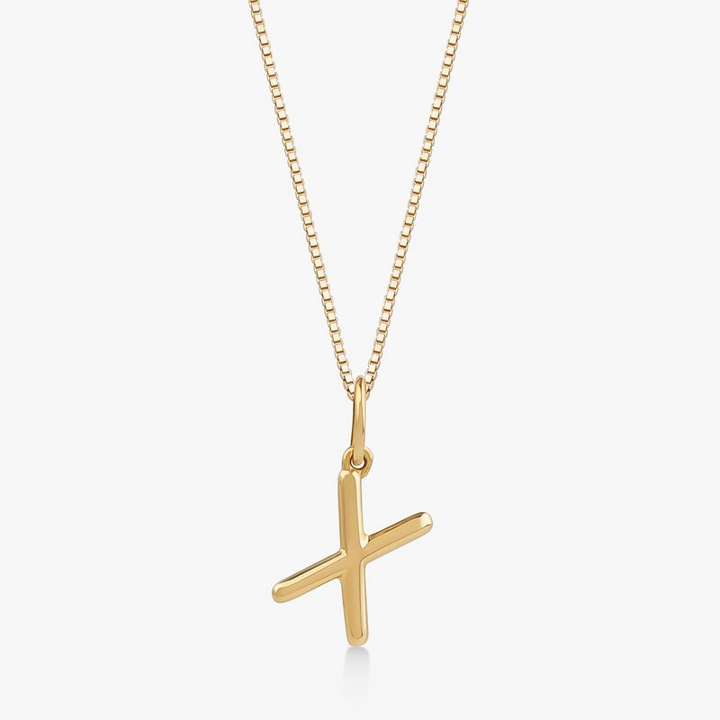Pingente Letra X em Ouro Amarelo 18k Pingente Letra X em Ouro Amarelo 18k