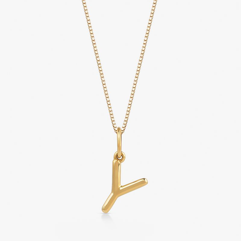 Pingente Letra Y em Ouro Amarelo 18k Pingente Letra Y em Ouro Amarelo 18k