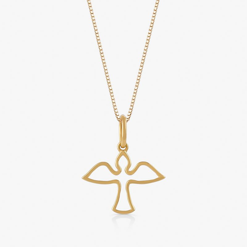 Pingente Espirito Santo em Prata 925 com banho de Ouro Amarelo 18k