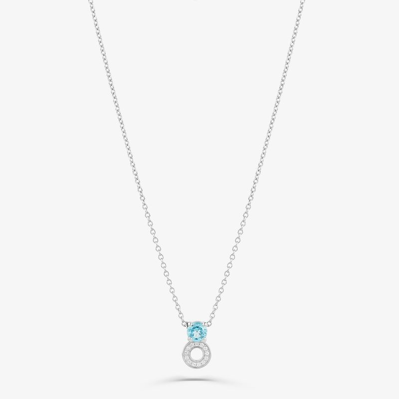 Colar com Topázio Azul e Safira em Prata 925 Colar com Topázio Azul e Safira em Prata 925