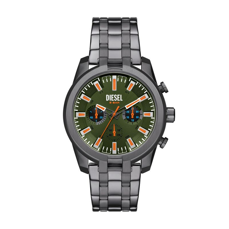 Relógio Diesel Masculino Mini Split em Aço Grafite DZ4624B1 Relógio Diesel Masculino Mini Split em Aço Grafite DZ4624B1