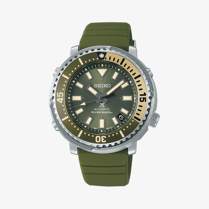 Relógio Seiko Prospex Street Series Automático Masculino com Pulseira de Silicone Verde SRPF83B1 Relógio Seiko Prospex Street Series Automático Masculino com Pulseira de Silicone Verde SRPF83B1