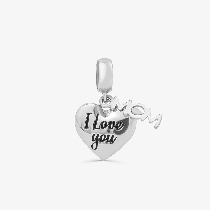 Charm I Love You Mom em Prata 925 Charm I Love You Mom em Prata 925