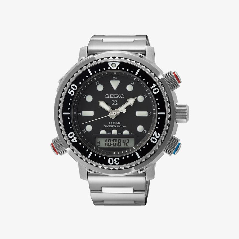 Relógio Seiko Prospex Solar Masculino em Aço Prateado SNJ033P1 Relógio Seiko Prospex Solar Masculino em Aço Prateado SNJ033P1
