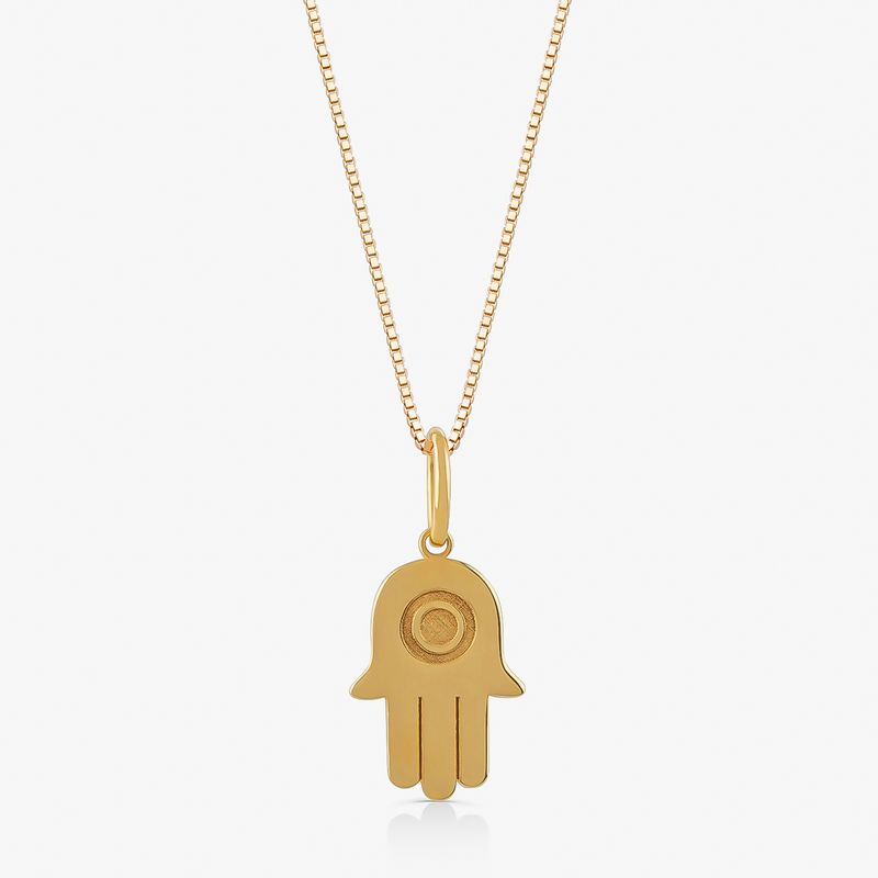 Pingente Mão Hamsa em Prata 925 com banho de Ouro Amarelo 18k Pingente Mão Hamsa em Prata 925 com banho de Ouro Amarelo 18k