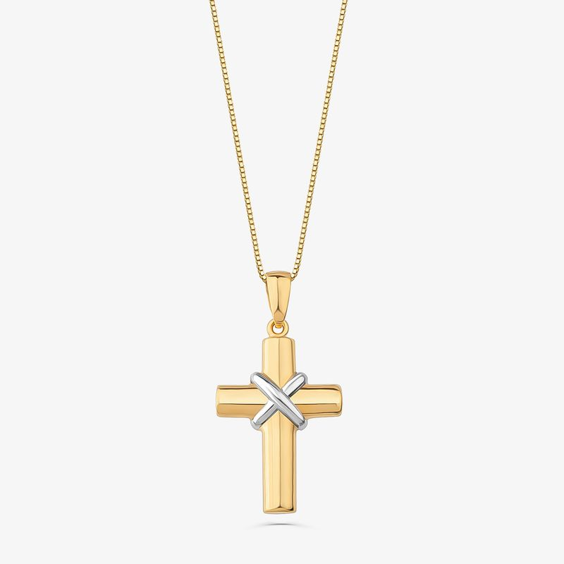 Pingente Crucifixo em Prata 925 com banho de Ouro Amarelo 18k Pingente Crucifixo em Prata 925 com banho de Ouro Amarelo 18k