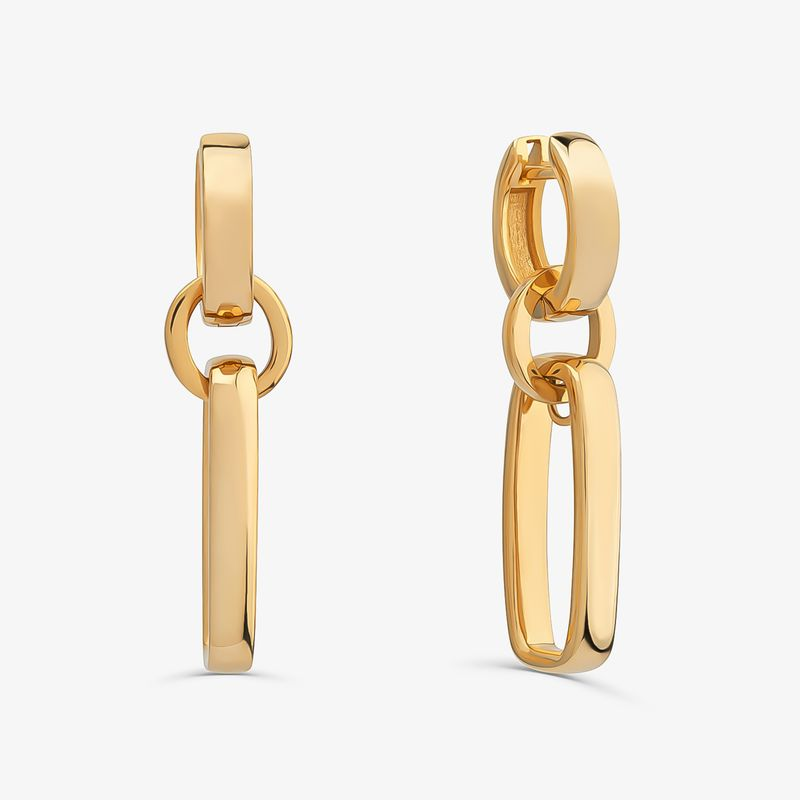 Brinco Maxi 3 Argolas em Prata 925 com Banho de Ouro Amarelo 18k Brinco Maxi 3 Argolas em Prata 925 com Banho de Ouro Amarelo 18k
