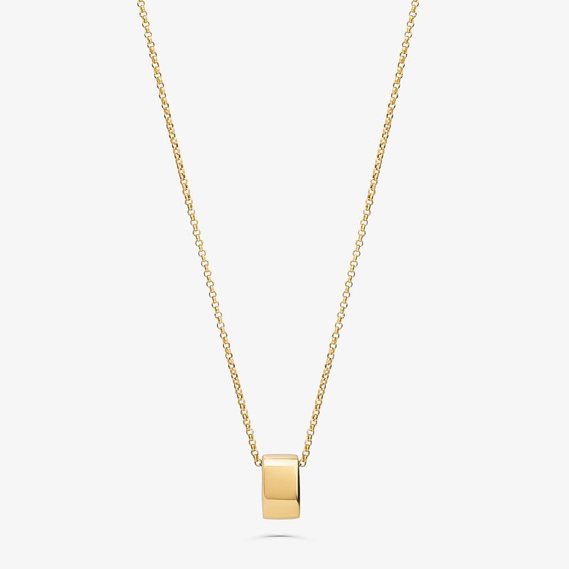 Colar Retangular em Prata 925 com Banho de Ouro Amarelo 18k Colar Retangular em Prata 925 com Banho de Ouro Amarelo 18k