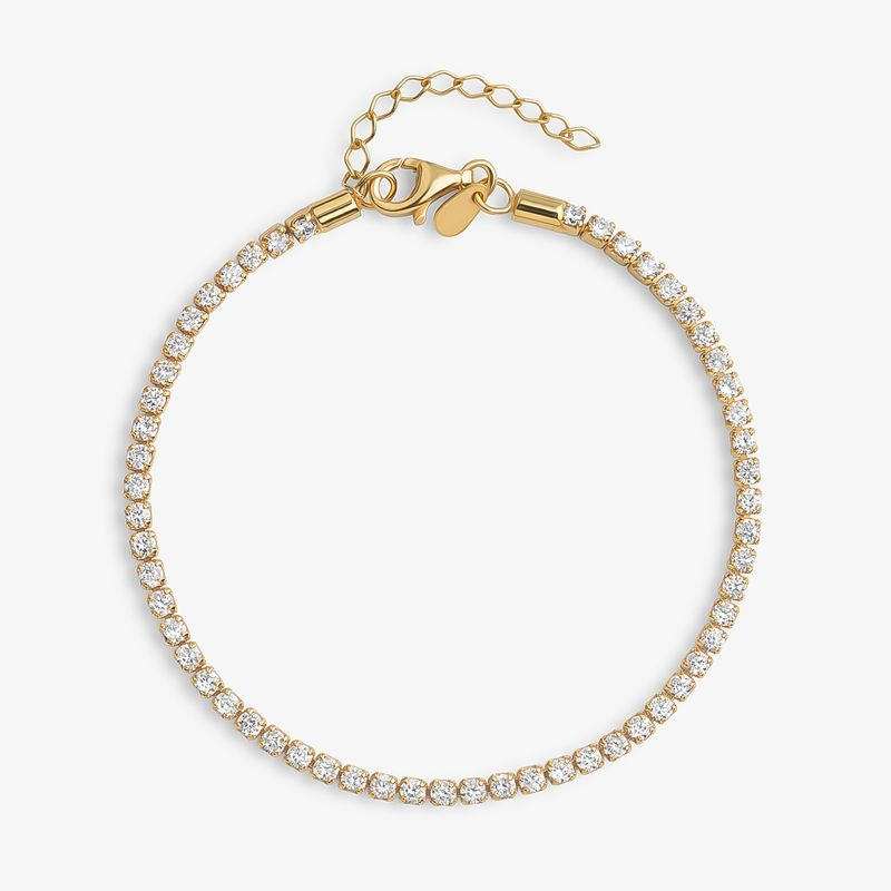 Pulseira Riviera em Prata 925 com Banho de Ouro Amarelo 18k Pulseira Riviera em Prata 925 com Banho de Ouro Amarelo 18k