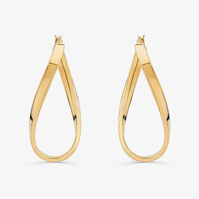 Brinco Argolas em Ouro Amarelo 18k - 40mm Brinco Argolas em Ouro Amarelo 18k - 40mm
