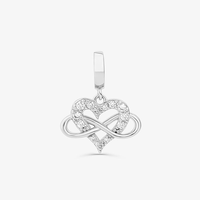 Charm Amor Infinito Cravejado em Prata 925 Charm Amor Infinito Cravejado em Prata 925