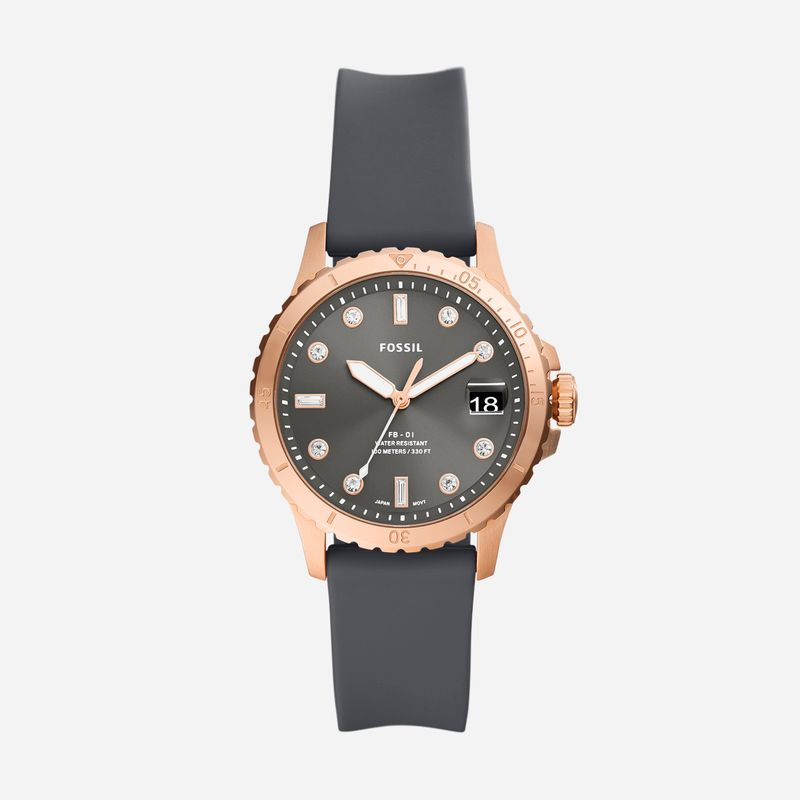 Relógio Fossil Feminino em Silicone Cinza ES5293/2PN Relógio Fossil Feminino em Silicone Cinza ES5293/2PN