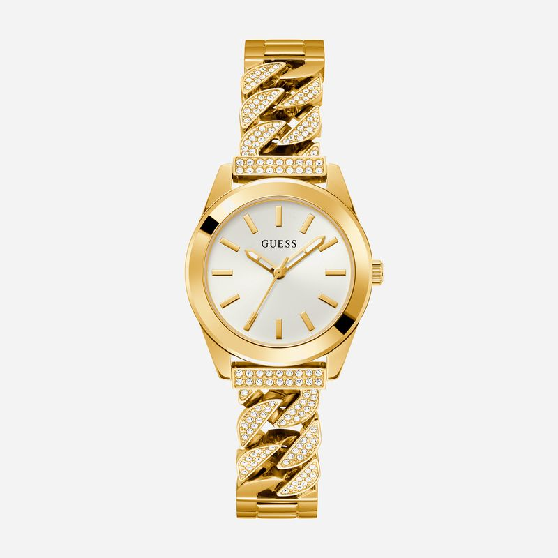 Relógio Guess Feminino em Aço Dourado com Corrente de Brilhos GW0546L2 Relógio Guess Feminino em Aço Dourado com Corrente de Brilhos GW0546L2