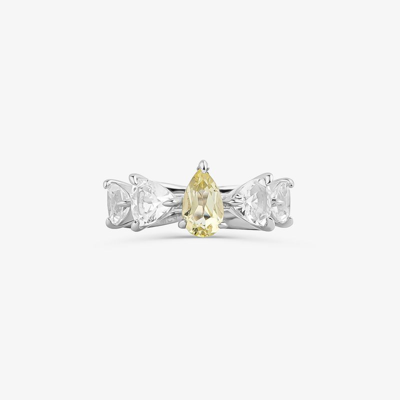 Piercing com Quartzo Lemon e Safira em Prata 925 Piercing com Quartzo Lemon e Safira em Prata 925