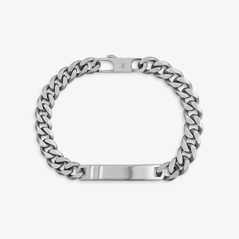 Pulseira Masculina Placa Fosca em Aço - 20 cm Pulseira Masculina Placa Fosca em Aço - 20 cm
