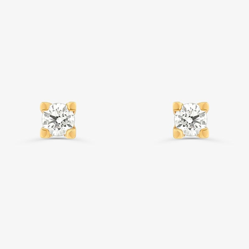 Brinco Solitário em Ouro Amarelo com Diamante Brinco Solitário em Ouro Amarelo com Diamante