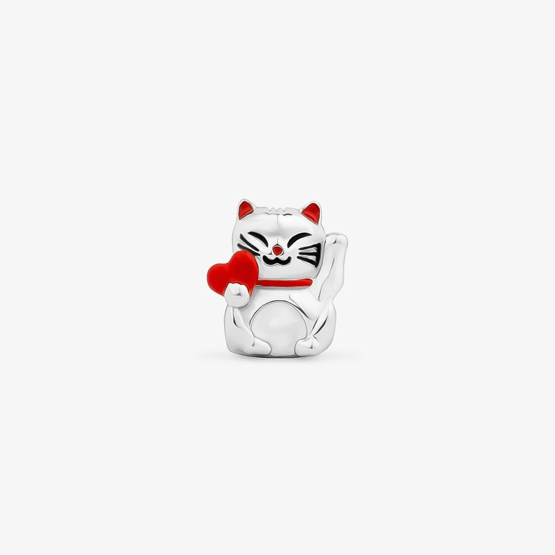 Charm Maneki Neko em Prata 925