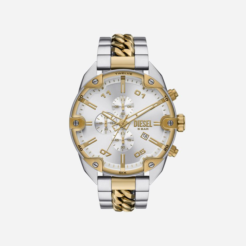 Relógio Diesel Masculino Spiked em Aço Bicolor DZ4629B1 Relógio Diesel Masculino Spiked em Aço Bicolor DZ4629B1