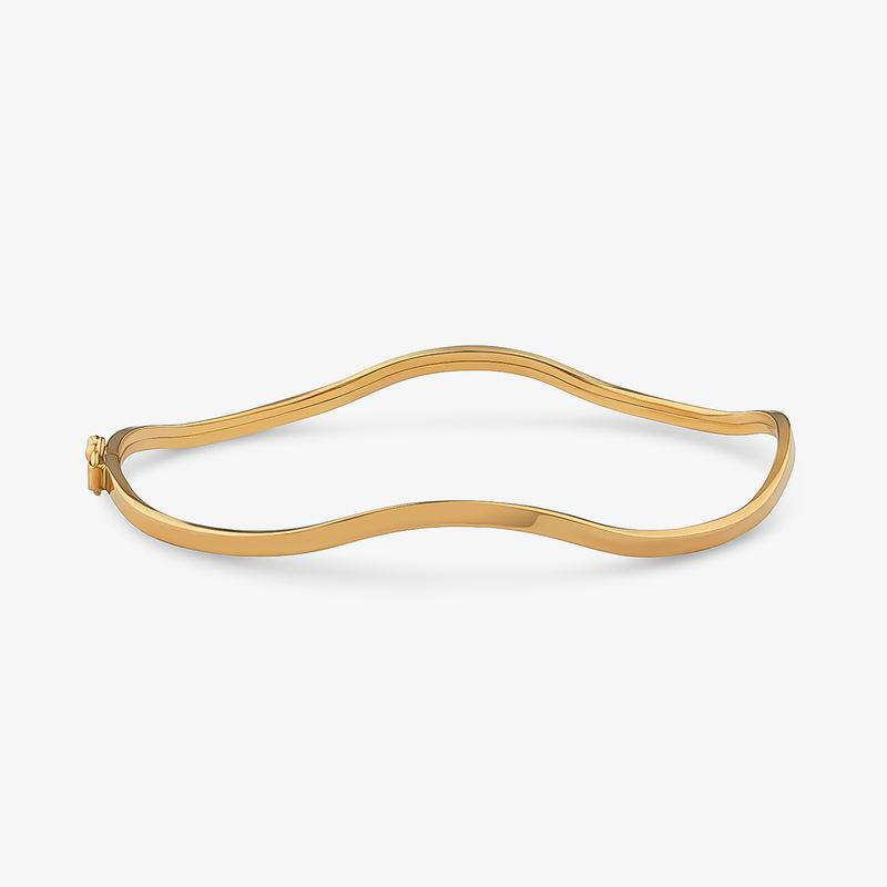 Pulseira Rígida Ondas em Ouro Amarelo 18k Pulseira Rígida Ondas em Ouro Amarelo 18k