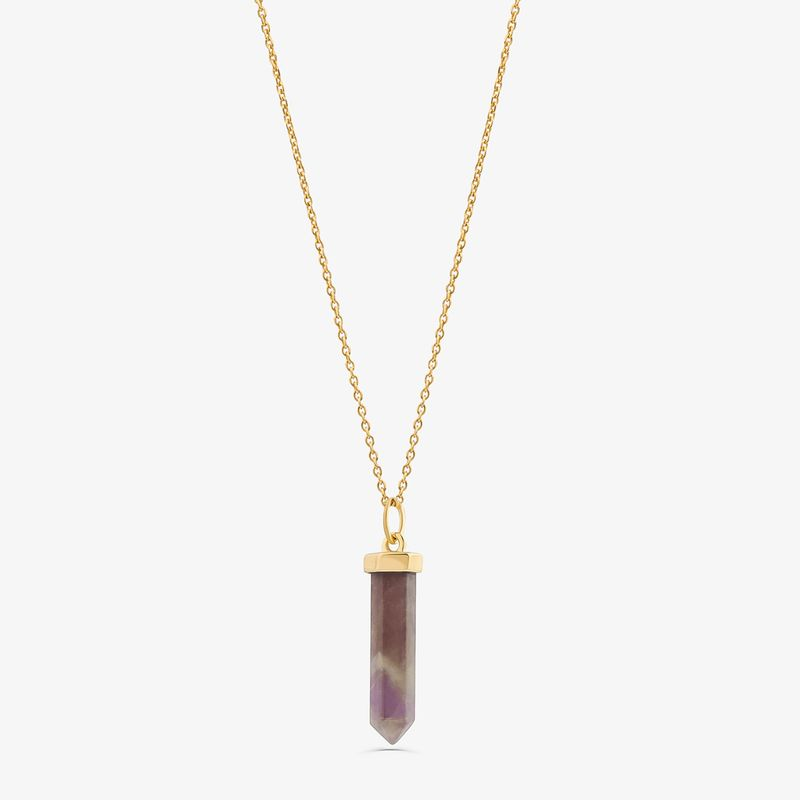 Colar com Ametista em Prata 925 com Banho de Ouro Amarelo 18k Colar com Ametista em Prata 925 com Banho de Ouro Amarelo 18k
