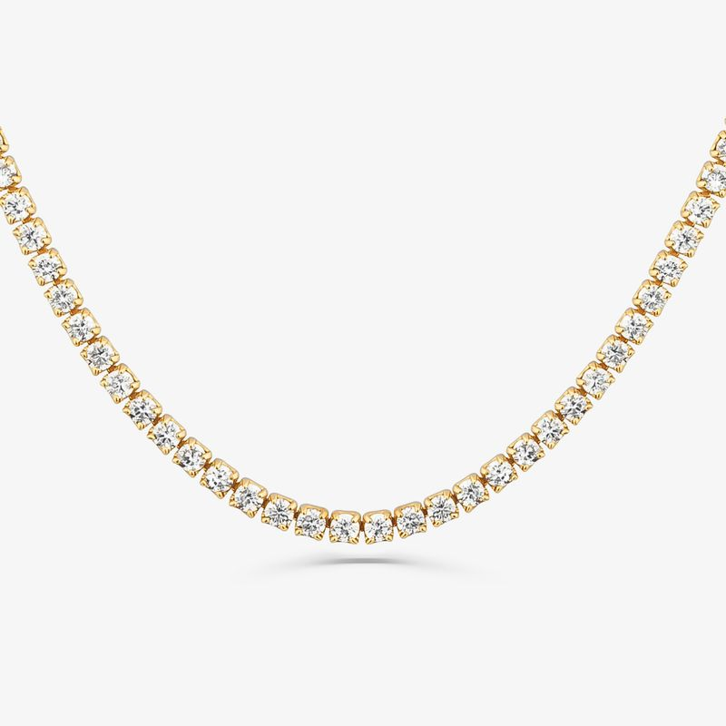 Colar Riviera Cravejado em Prata 925 com Banho de Ouro Amarelo 18k Colar Riviera Cravejado em Prata 925 com Banho de Ouro Amarelo 18k