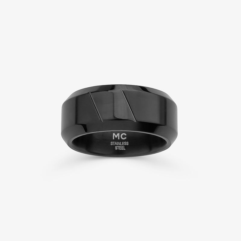 Anel Masculino em Aço Preto Fosco Anel Masculino em Aço Preto Fosco