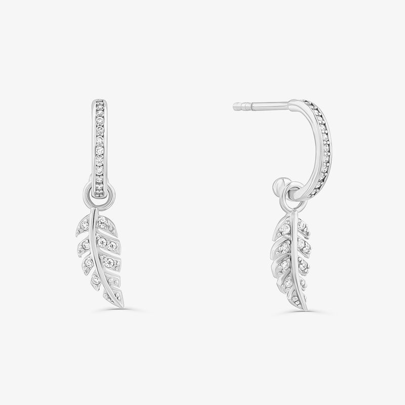 Argola Pena Cravejada em Prata 925 Argola Pena Cravejada em Prata 925
