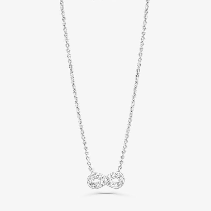 Colar Infinito Cravejado em Prata 925 Colar Infinito Cravejado em Prata 925