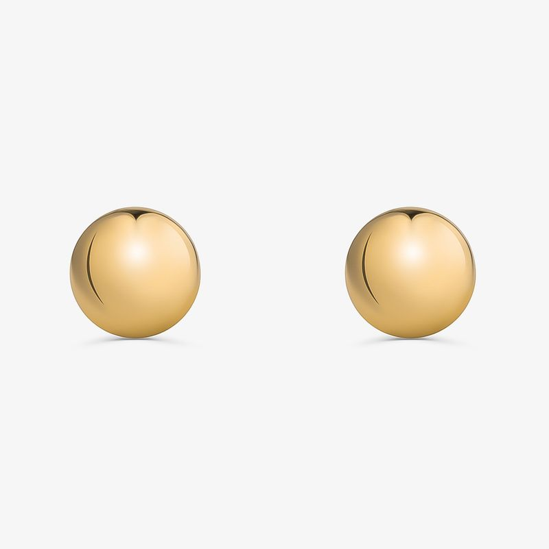 Brinco Esfera em Ouro Amarelo 18k - 10 mm Brinco Esfera em Ouro Amarelo 18k - 10 mm