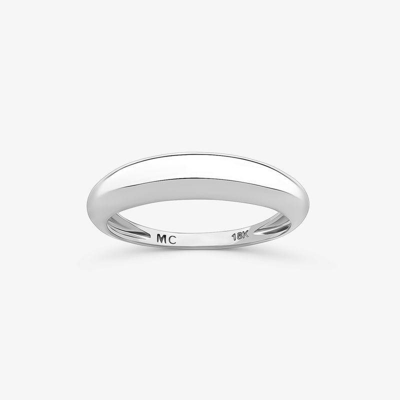 Anel Bombe em Ouro Branco 18k - 4,15 mm Anel Bombe em Ouro Branco 18k - 4,15 mm