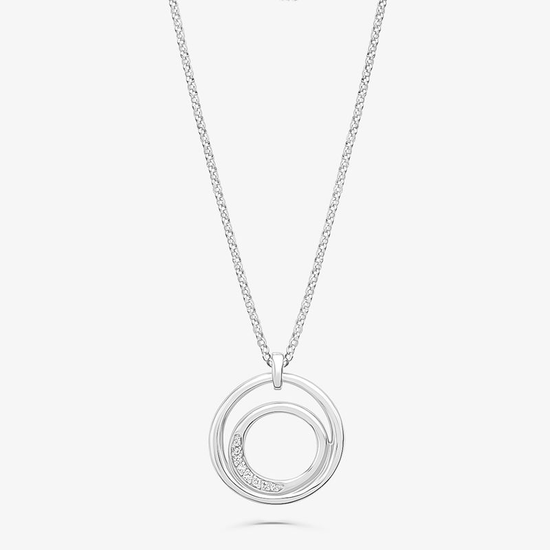 Colar Círculos Orgânico com Topázio em Prata 925 Colar Círculos Orgânico com Topázio em Prata 925