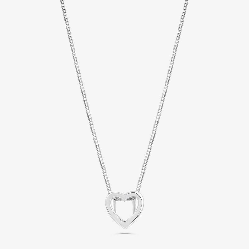 Pingente Coração em Ouro Branco 18k Pingente Coração em Ouro Branco 18k