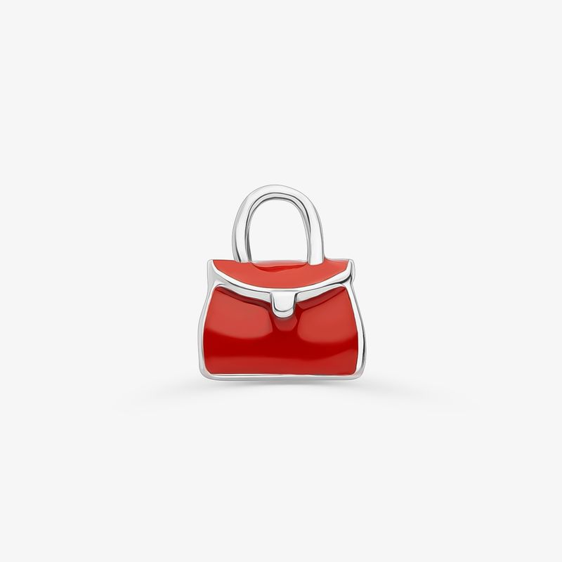 Charm Bolsa Vermelha em Prata 925