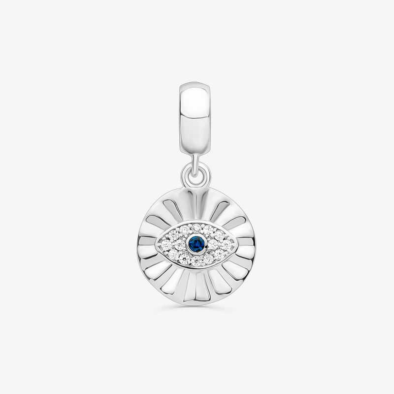 Charm Olho Grego Cravejado em Prata 925 Charm Olho Grego Cravejado em Prata 925