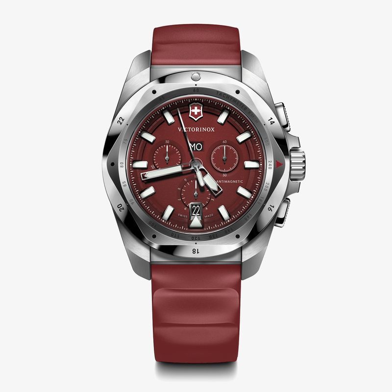 Relógio Victorinox Masculino I.N.O.X. CHRONO em Borracha Vermelha 241986 Relógio Victorinox Masculino I.N.O.X. CHRONO em Borracha Vermelha 241986