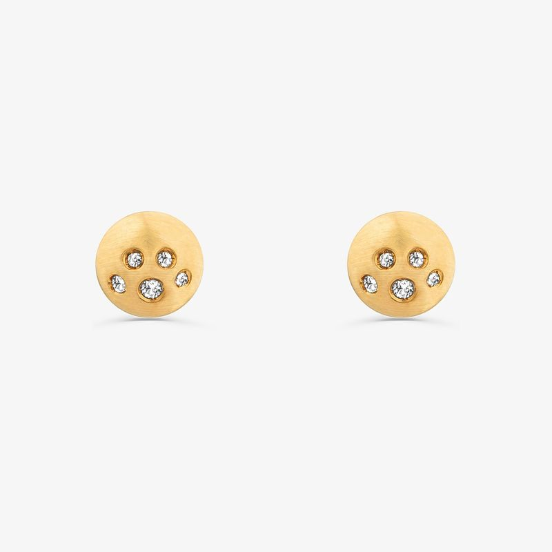 Brinco Stud com Topázio em Prata 925 com Banho de Ouro Amarelo 18k Brinco Stud com Topázio em Prata 925 com Banho de Ouro Amarelo 18k