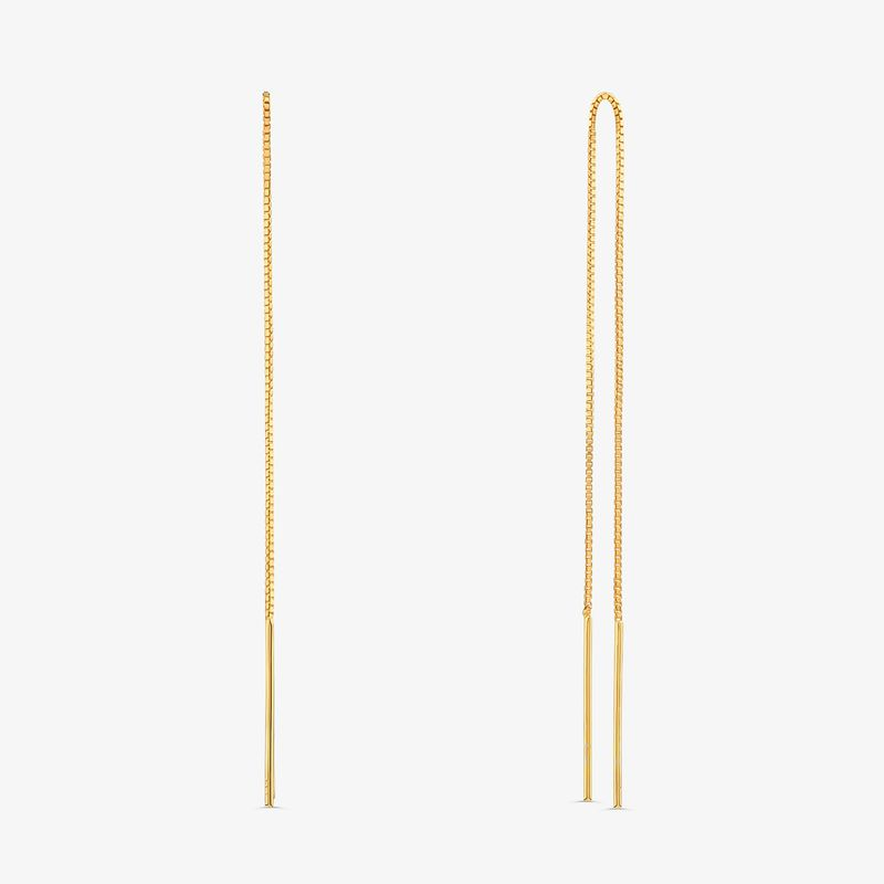 Brinco Longo em Prata 925 com Banho de Ouro Amarelo 18K Brinco Longo em Prata 925 com Banho de Ouro Amarelo 18K