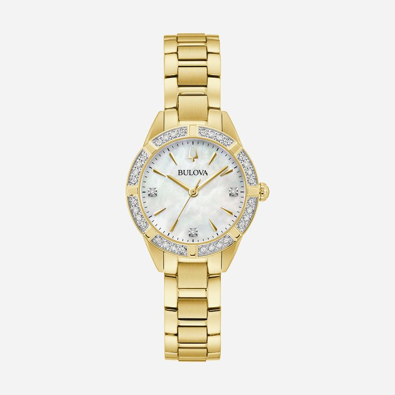 Relógio Bulova Feminino Sutton Classic com Diamantes e Mostrador de Madrepérola 98R297 Relógio Bulova Feminino Sutton Classic com Diamantes e Mostrador de Madrepérola 98R297
