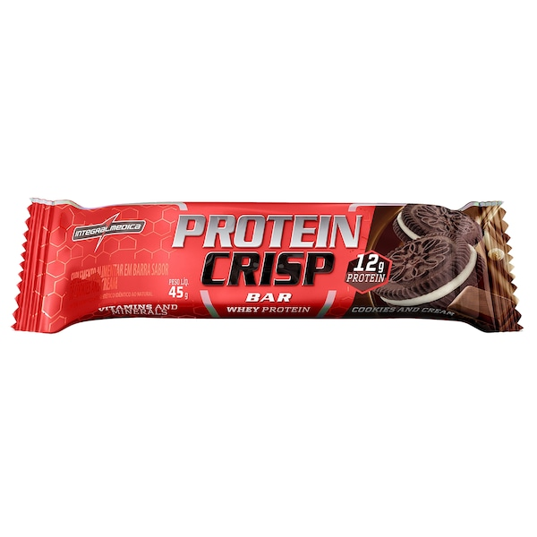 Barra de Proteína Integralmédica Protein Crisp Bar Cookies and Cream 45g
