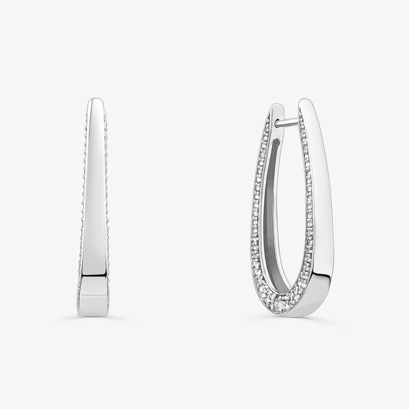 Maxi Argola em Gota com Safira em Prata 925 Maxi Argola em Gota com Safira em Prata 925