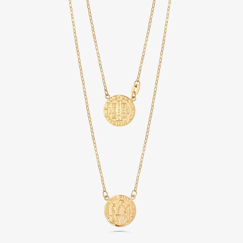 Escapulário São Bento em Ouro Amarelo 18k Escapulário São Bento em Ouro Amarelo 18k