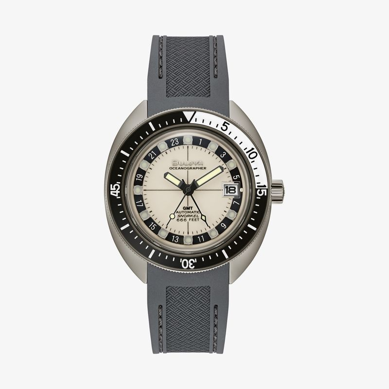 Relógio Bulova Devil Diver GMT Automático com Pulseira de Silicone 98B407 Relógio Bulova Devil Diver GMT Automático com Pulseira de Silicone 98B407