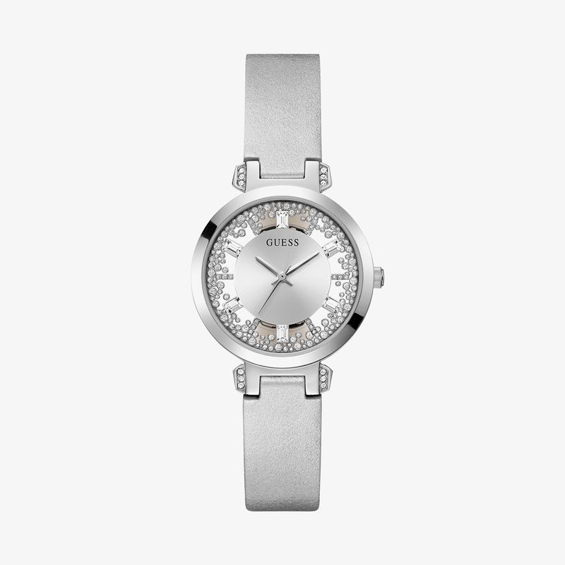 Relógio Guess Feminino em Couro Prata GW0535L3 Relógio Guess Feminino em Couro Prata GW0535L3