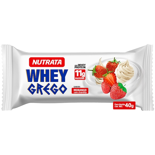 Barra de Proteína Nutrata Grego Bar Morango com Chantilly 40g